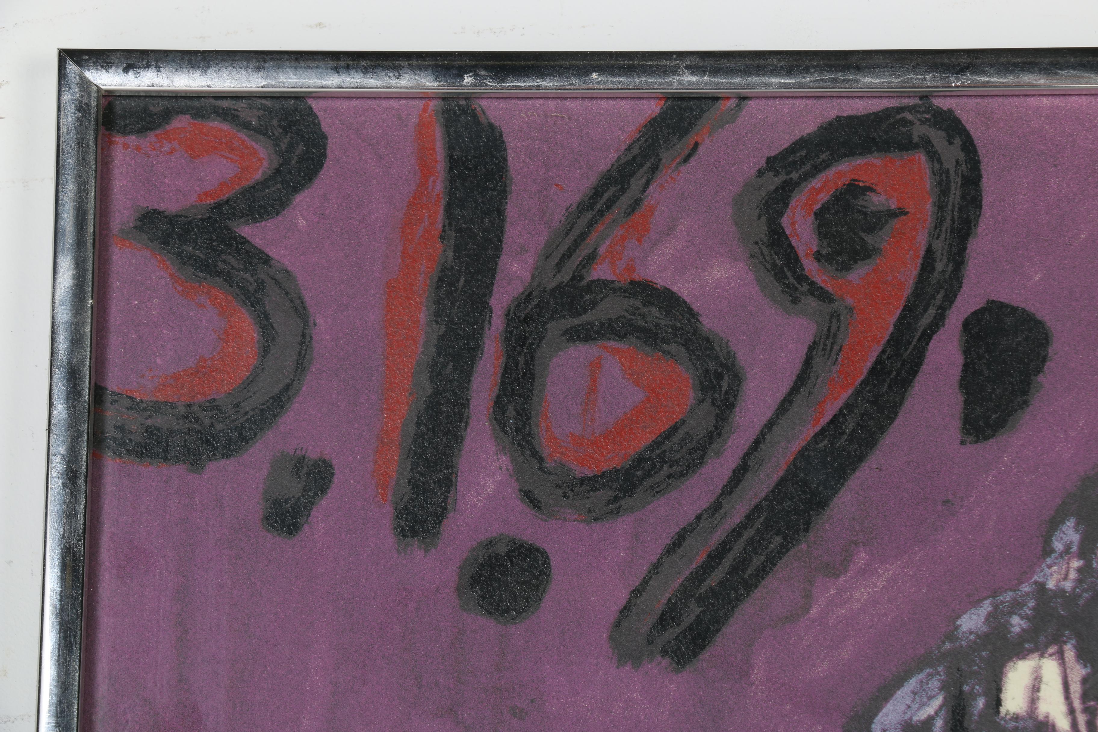 Limited Edition 1970 Lithograph Poster After Picasso's "Malborough: Galleria d'Arte Roma"