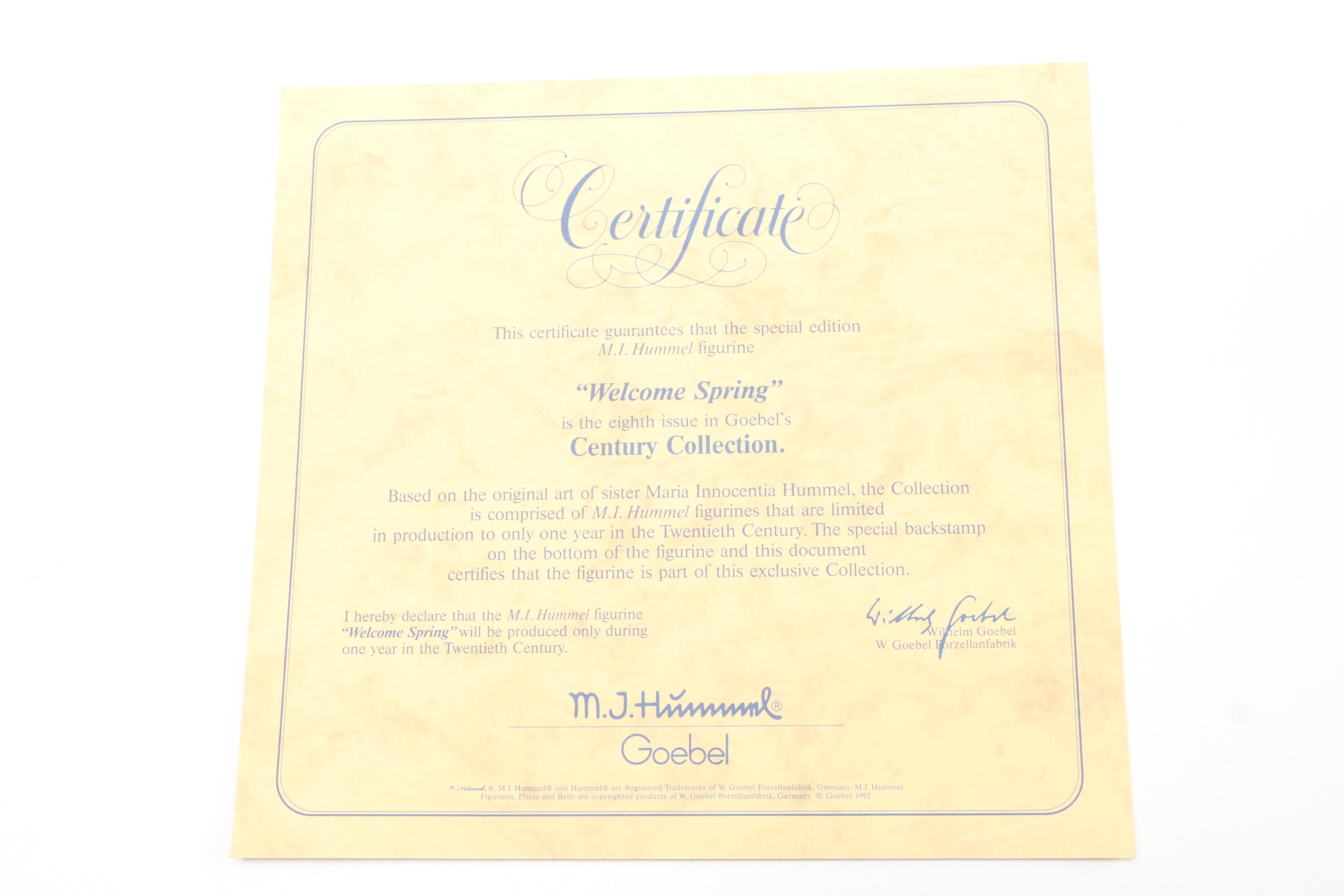 Hummel Century Collection "Welcome Spring" Figurine