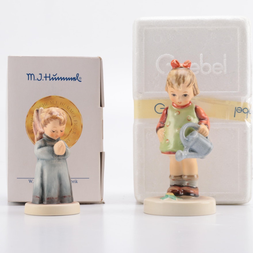 Goebel Hummel Figurines "Thanksgiving Prayer" and "Little Gardener"