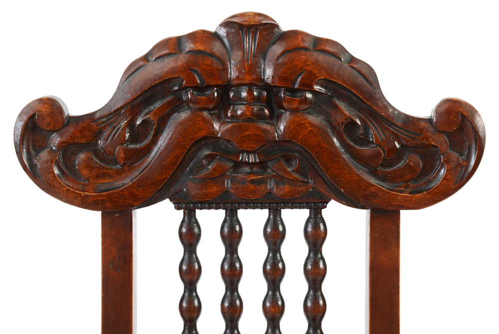 Carved "Northwind" or "Man of the Mountain" Side Chair