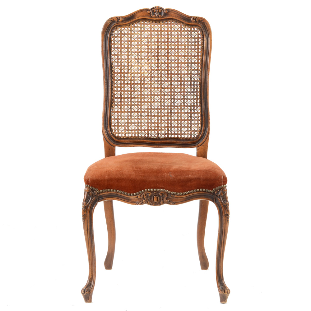 Italian Made Louis XV Style Cane Back Side Chair