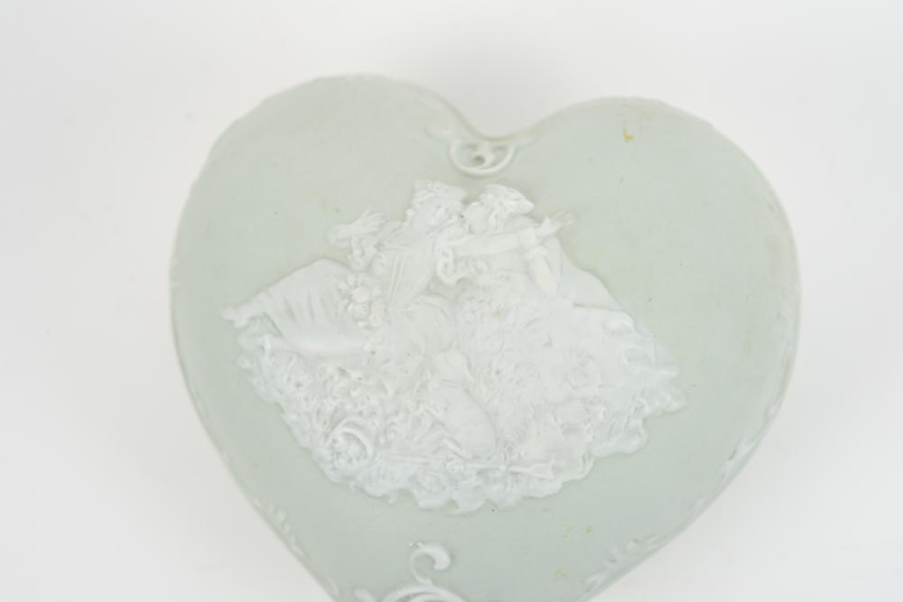 Pate-Sur-Pate Porcelain Heart Trinket Box