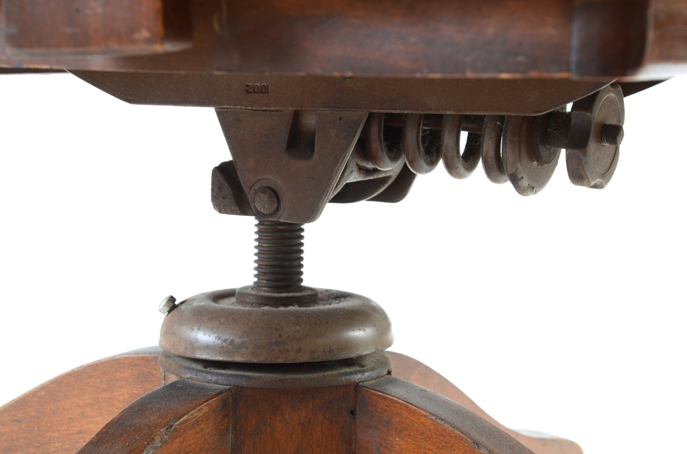 Oak Banker's Style Desk Chair on Rolling Base