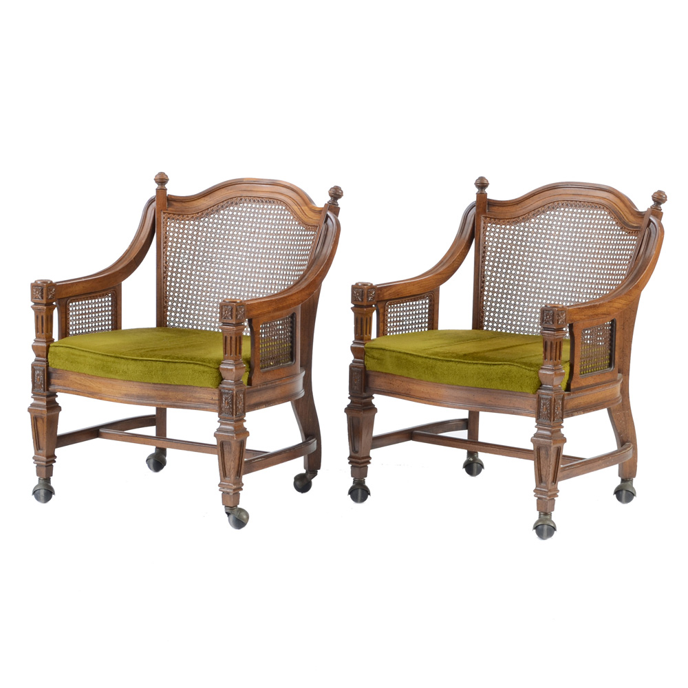 Vintage Cane Back Arm Chairs