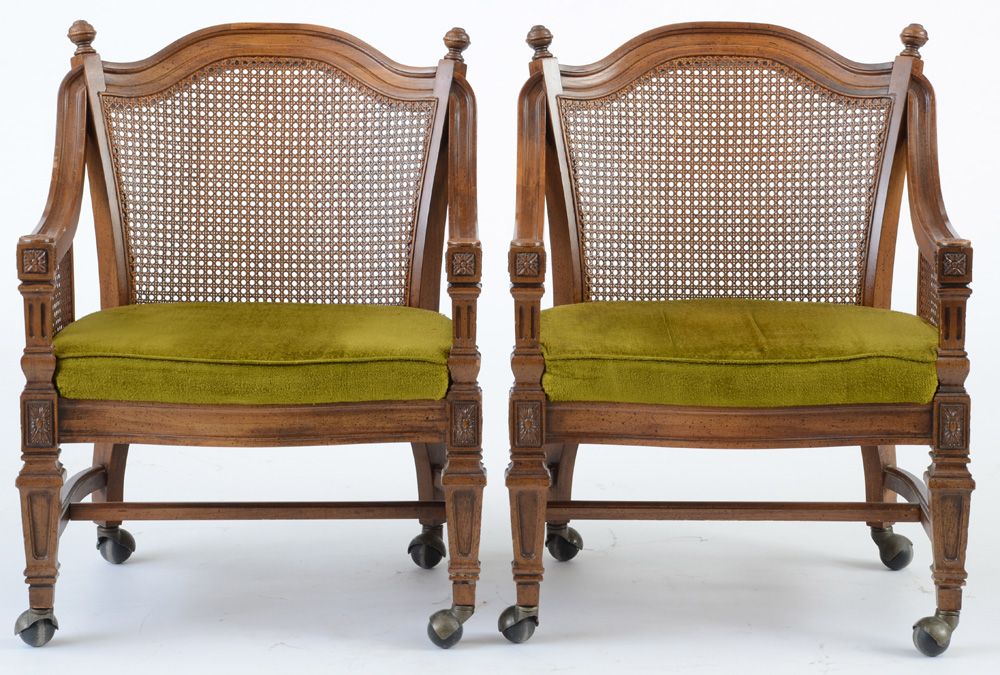 Vintage Cane Back Arm Chairs