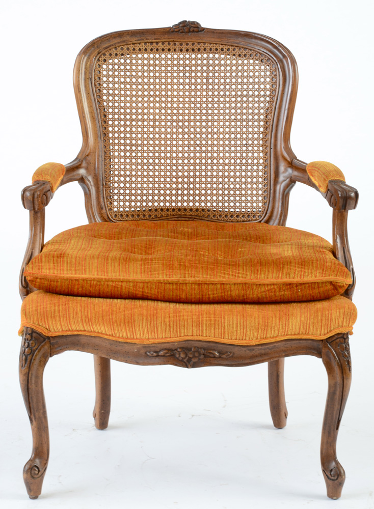 Louis XV Style Cane Back Fauteuil Chairs