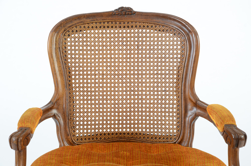 Louis XV Style Cane Back Fauteuil Chairs