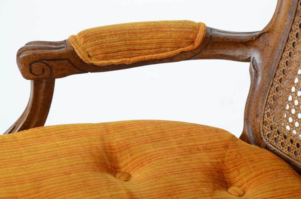 Louis XV Style Cane Back Fauteuil Chairs