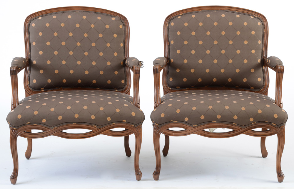 Pair of French Style Lounge Chairs by Sherrill