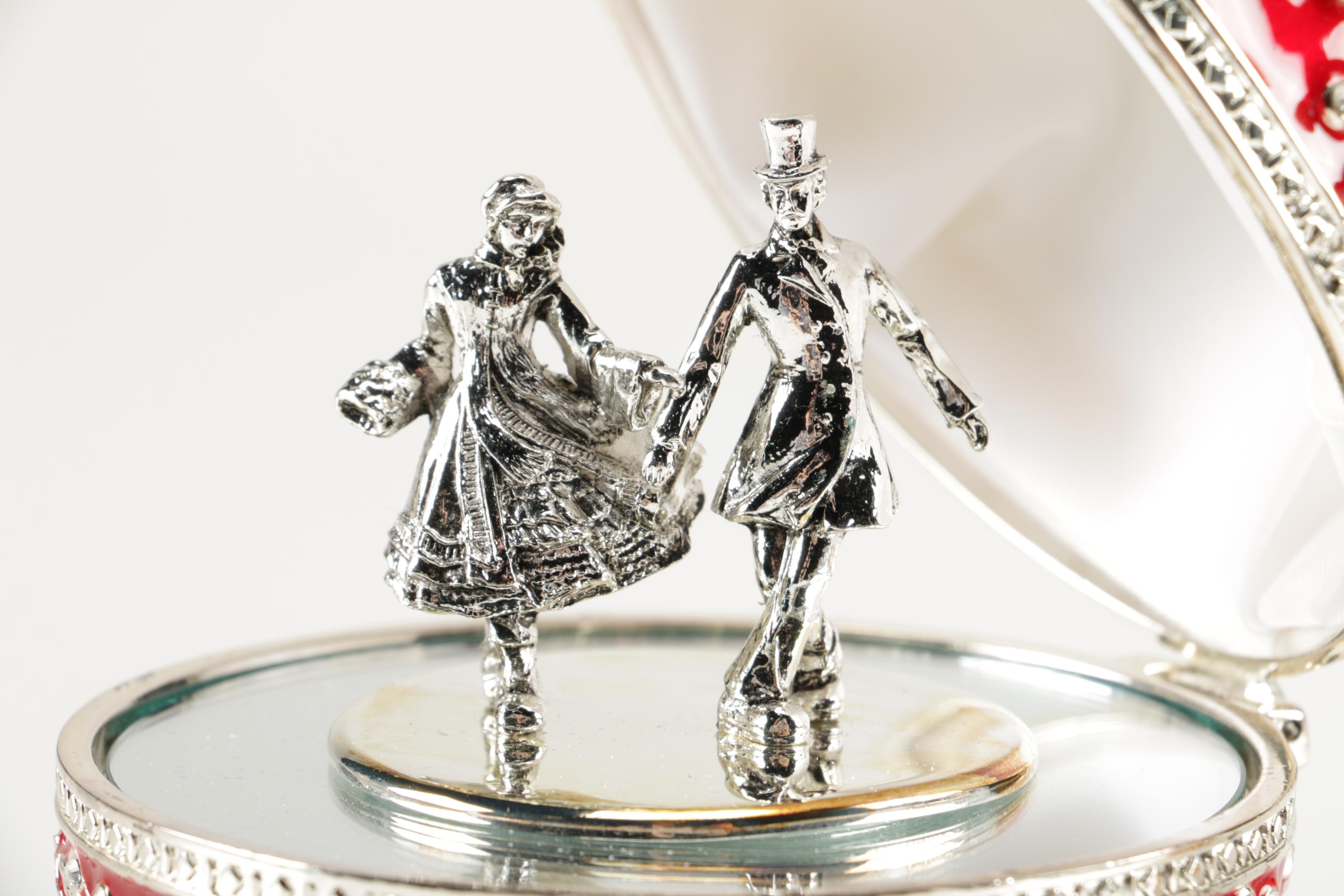 Faberge Style Egg Music Boxes Featuring Wallace and Franklin Mint