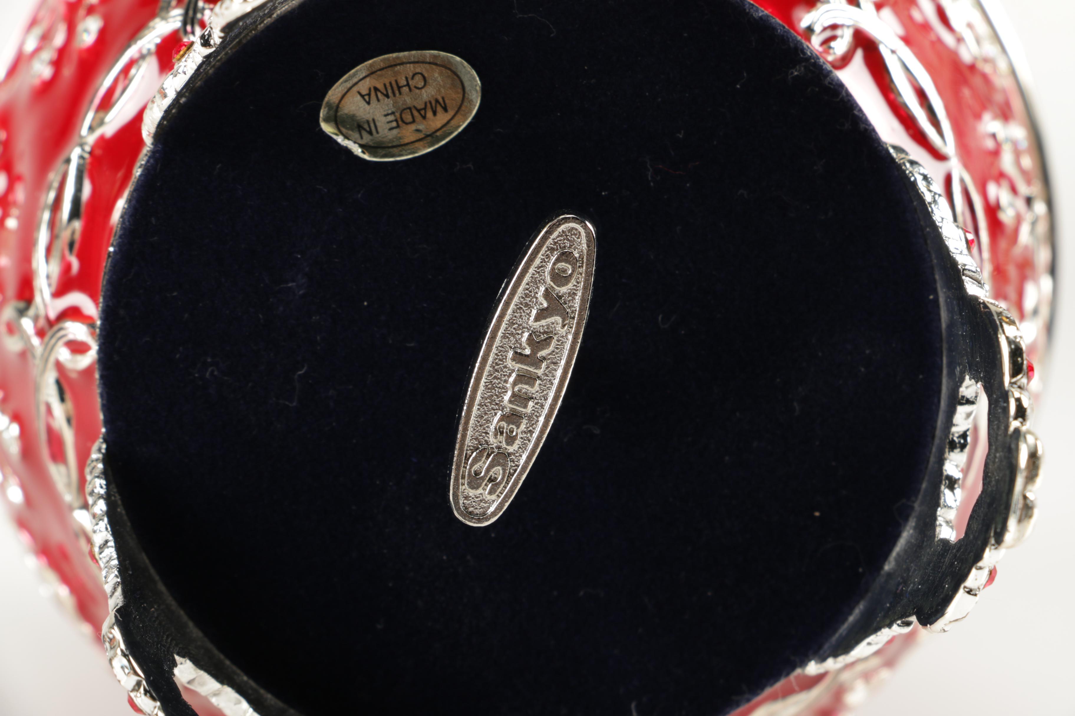 Faberge Style Egg Music Boxes Featuring Wallace and Franklin Mint