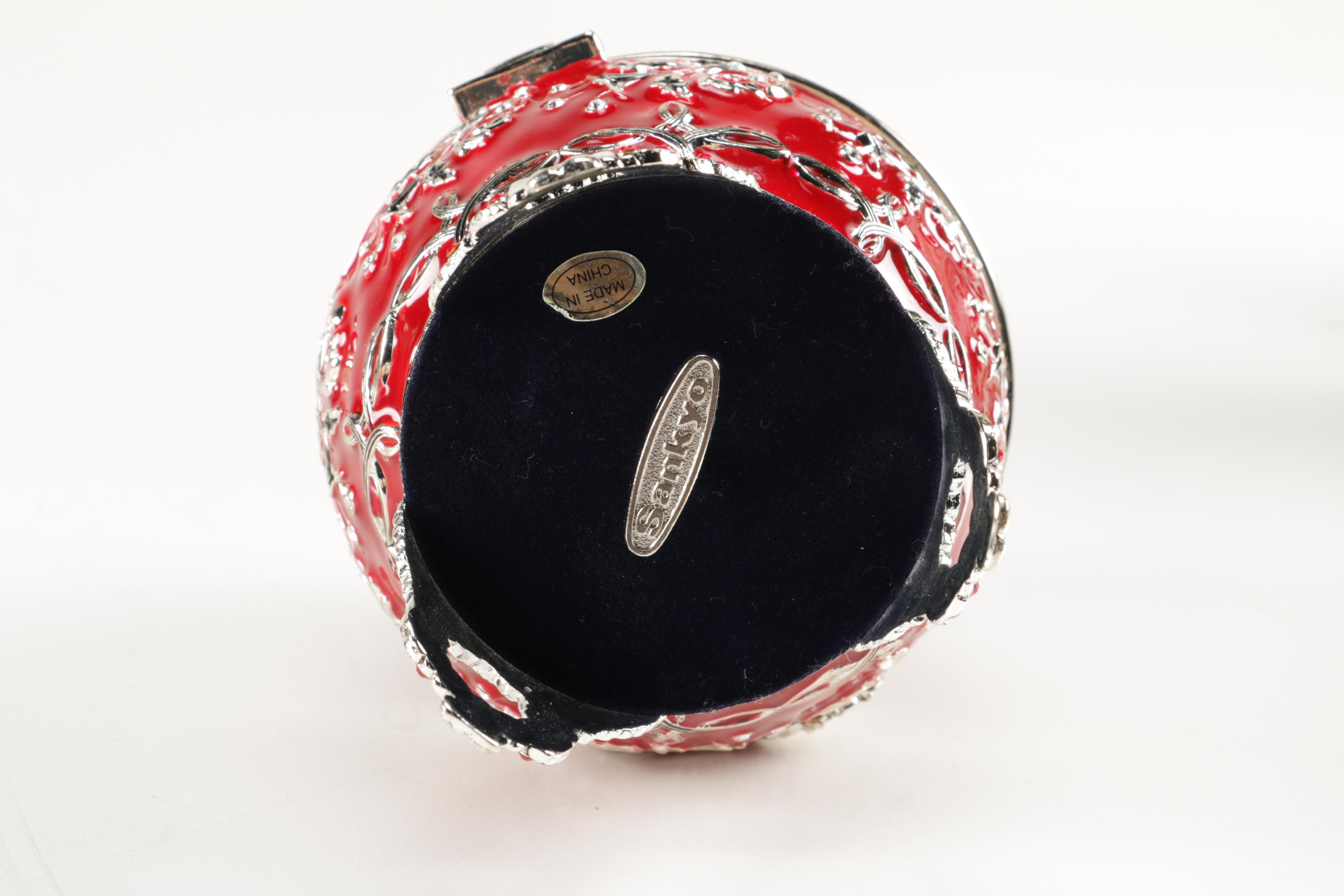 Faberge Style Egg Music Boxes Featuring Wallace and Franklin Mint