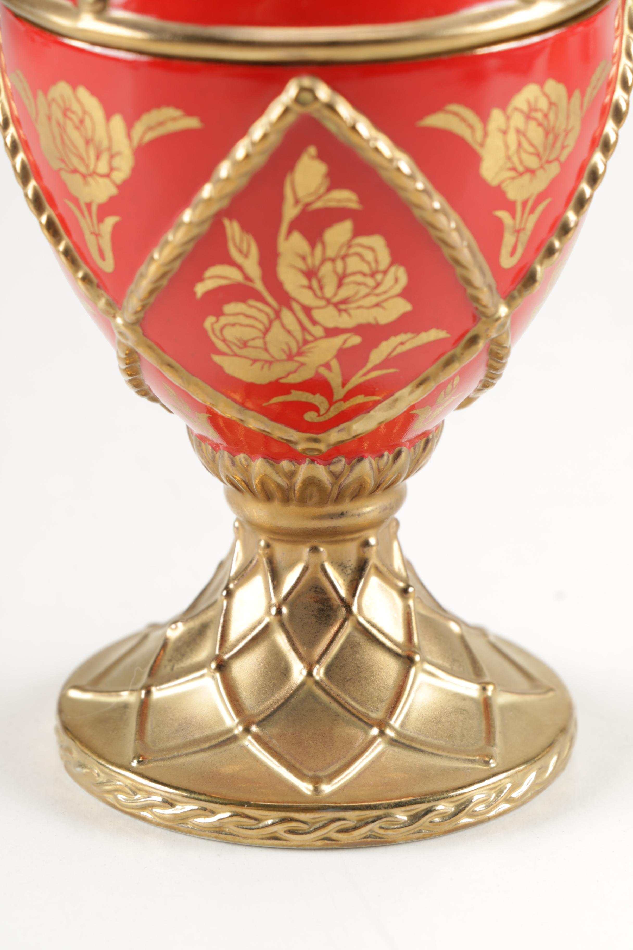 Faberge Style Egg Music Boxes Featuring Wallace and Franklin Mint