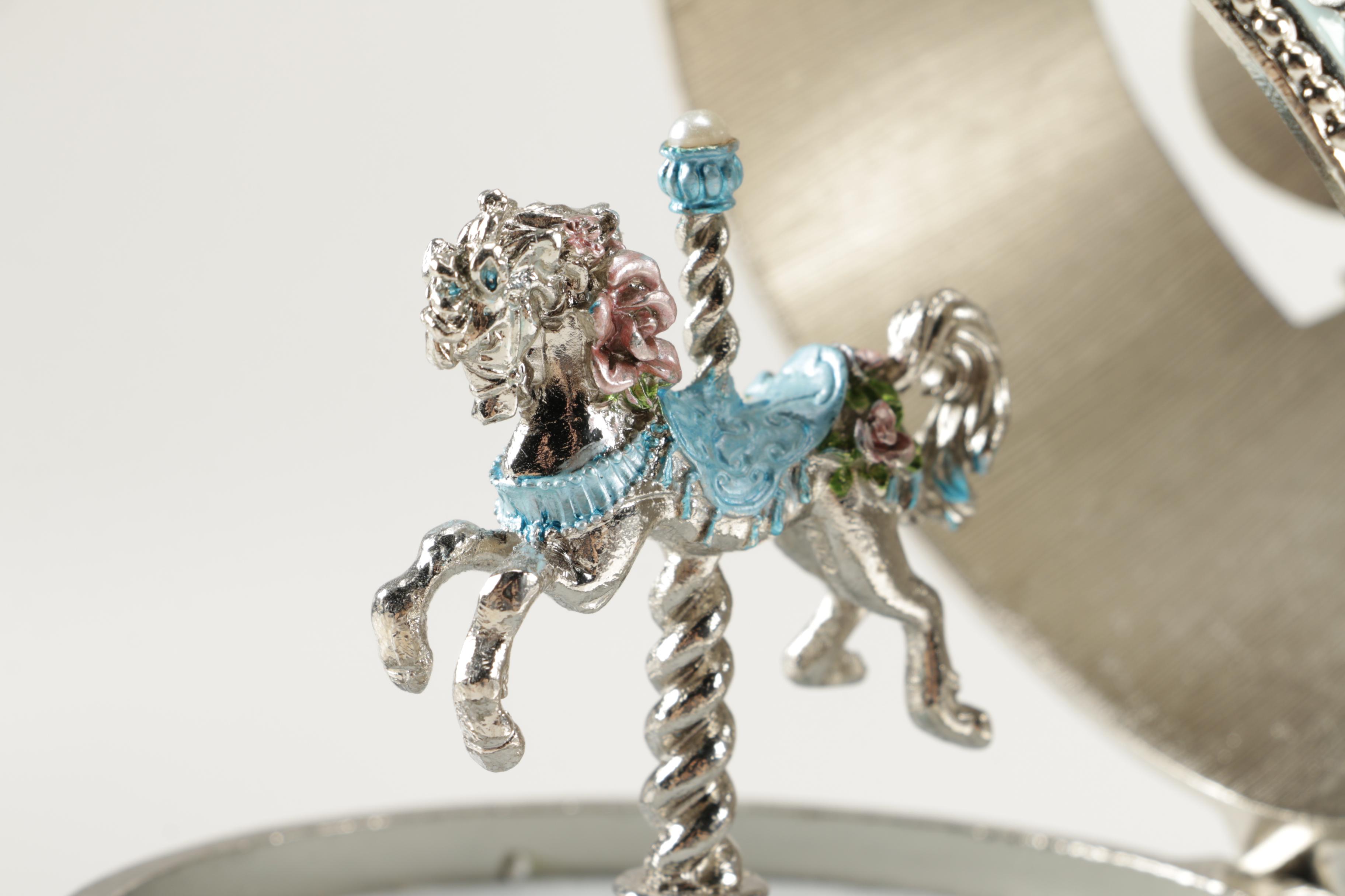 Faberge Style Egg Music Boxes Featuring Wallace and Franklin Mint