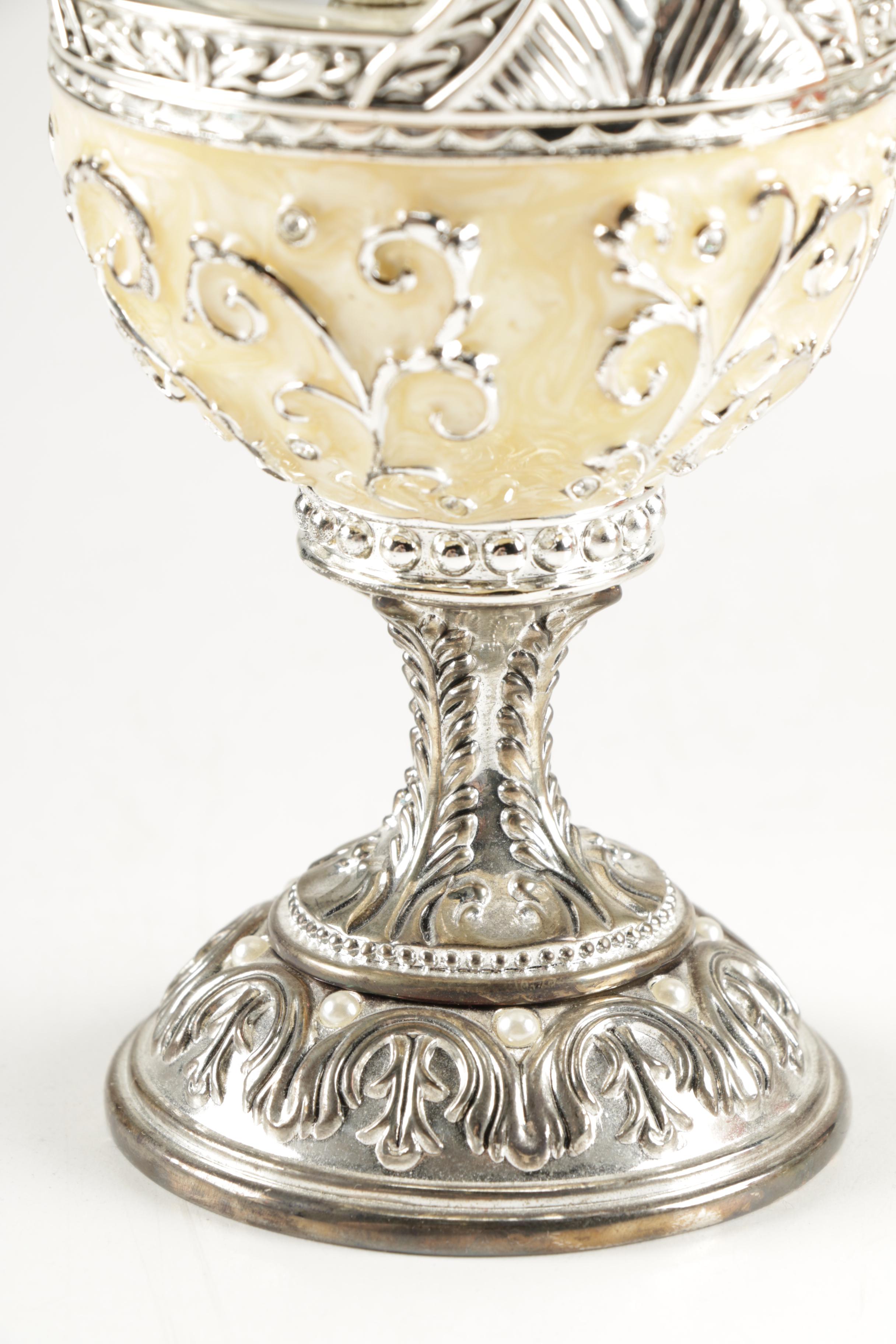 Faberge Style Egg Music Boxes Featuring Wallace and Franklin Mint