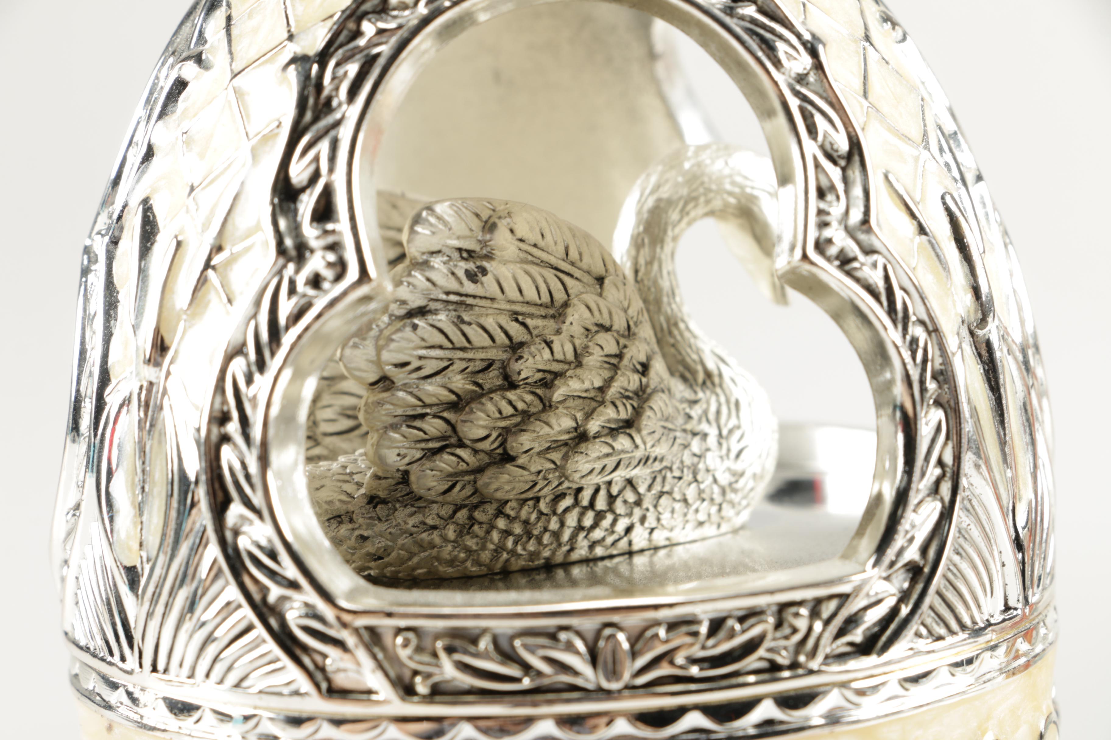 Faberge Style Egg Music Boxes Featuring Wallace and Franklin Mint