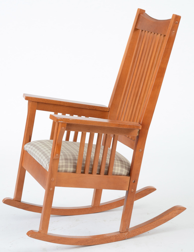 Walnut Mission Style Rocking Chair
