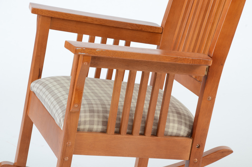 Walnut Mission Style Rocking Chair