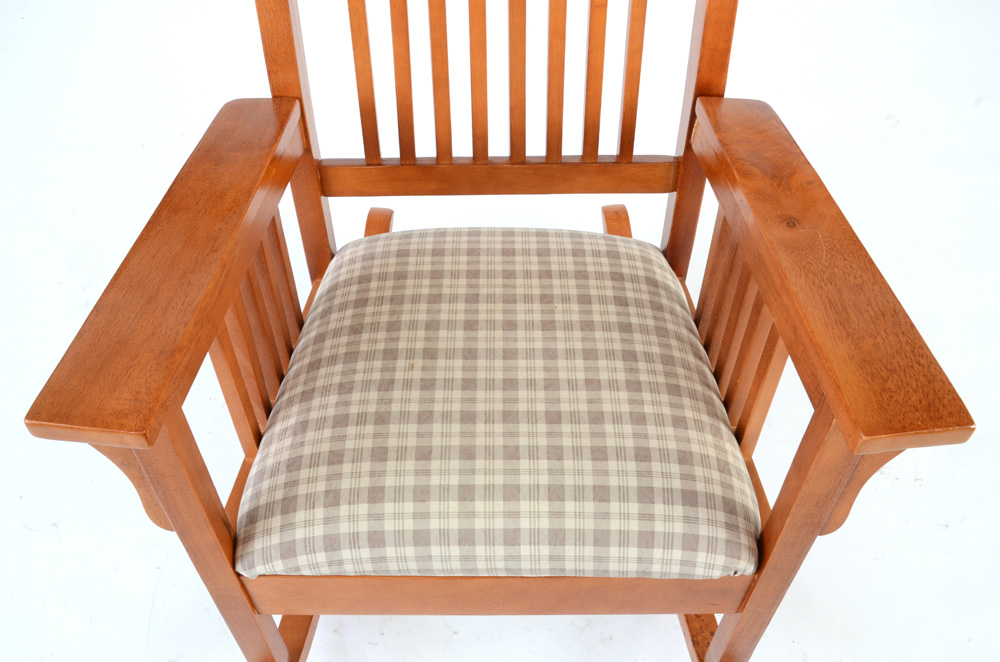 Walnut Mission Style Rocking Chair
