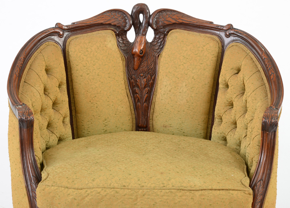 Swan Carved Bergeré Chair
