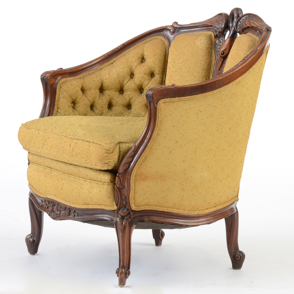 Swan Carved Bergeré Chair