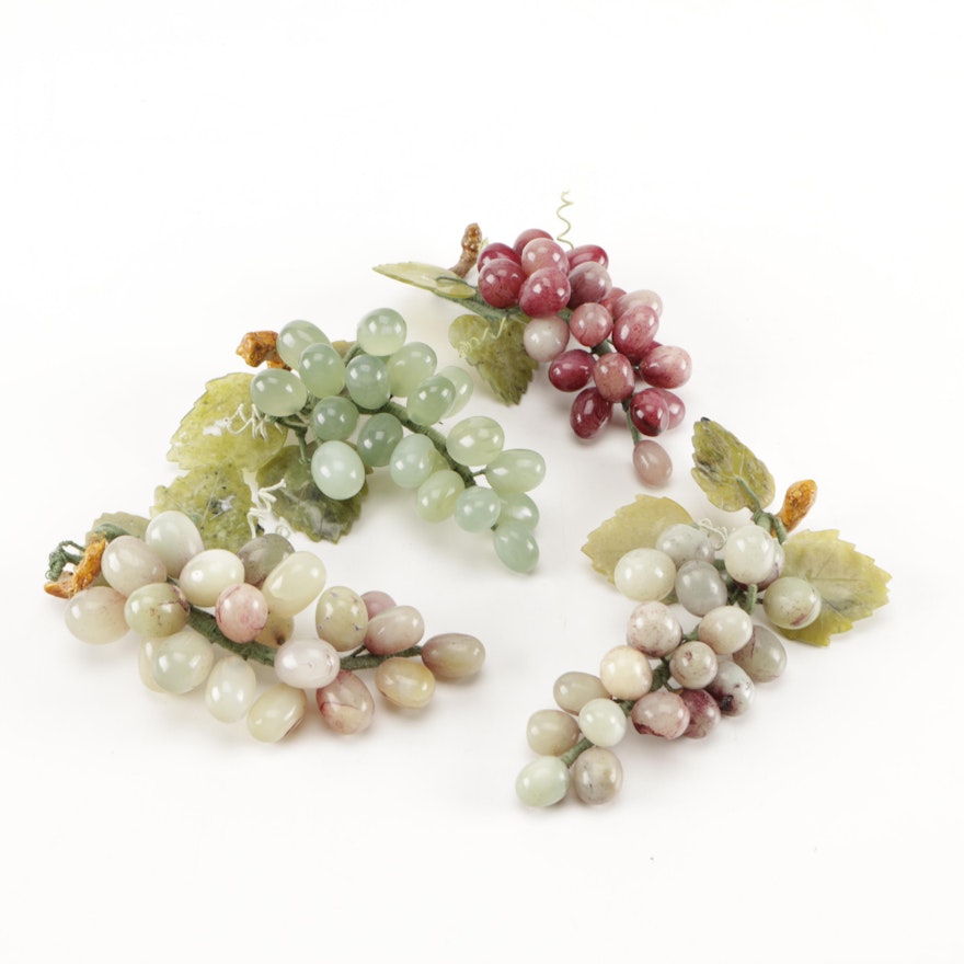 Agate and Soapstone Grape Clusters