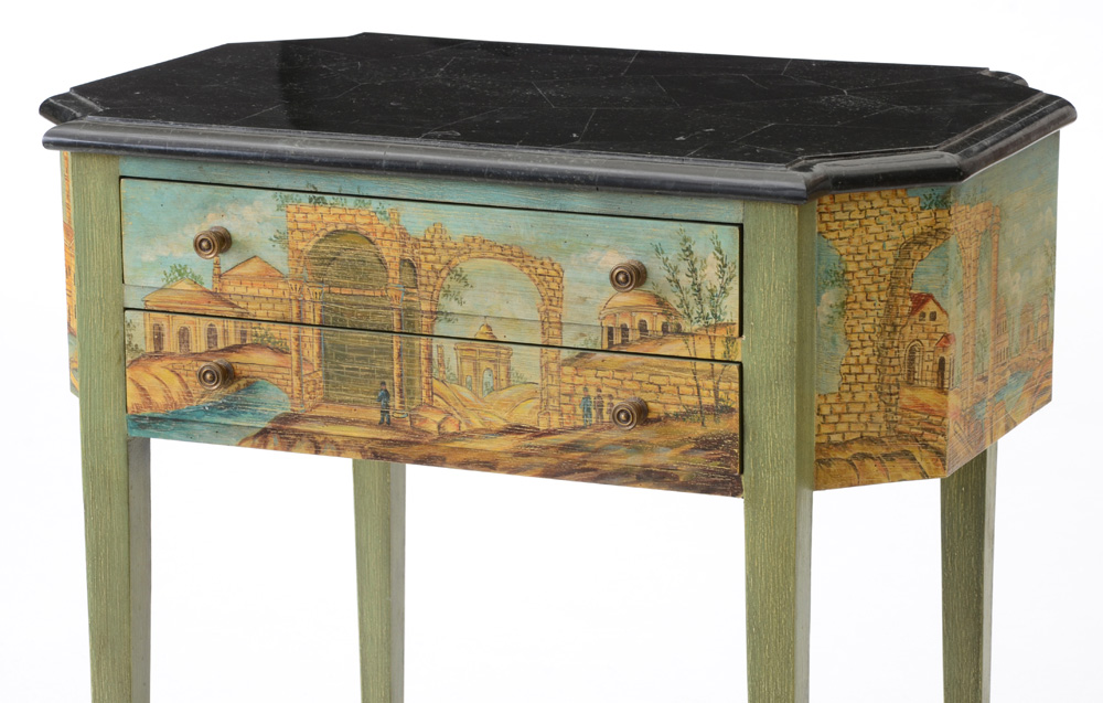 Maitland-Smith Black Marble Top Accent Table