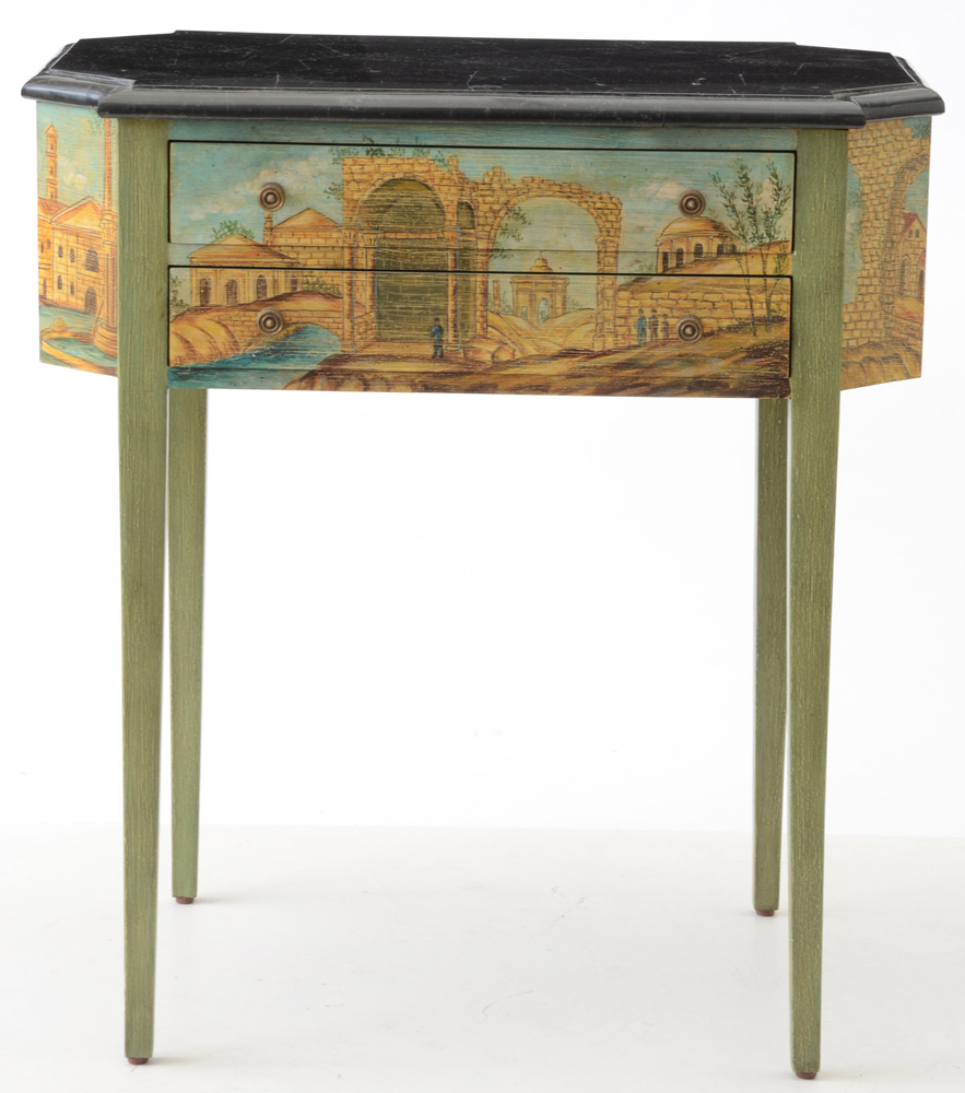 Maitland-Smith Black Marble Top Accent Table