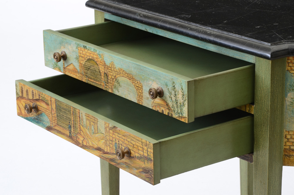 Maitland-Smith Black Marble Top Accent Table