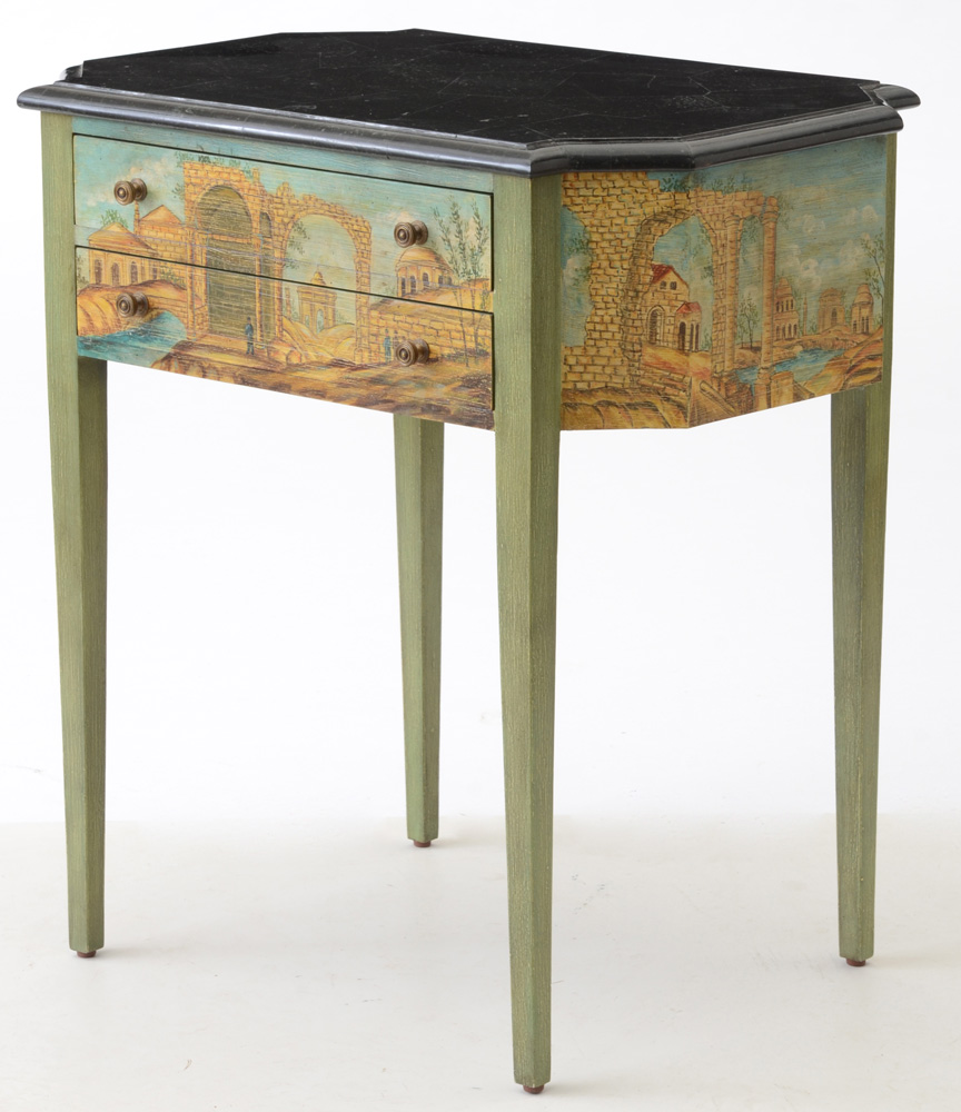 Maitland-Smith Black Marble Top Accent Table