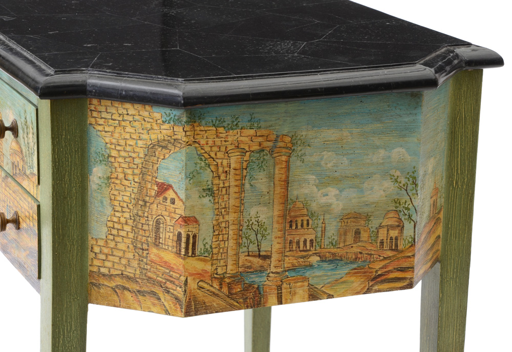 Maitland-Smith Black Marble Top Accent Table