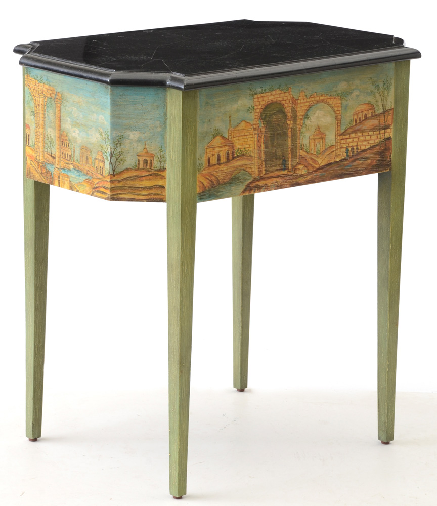 Maitland-Smith Black Marble Top Accent Table