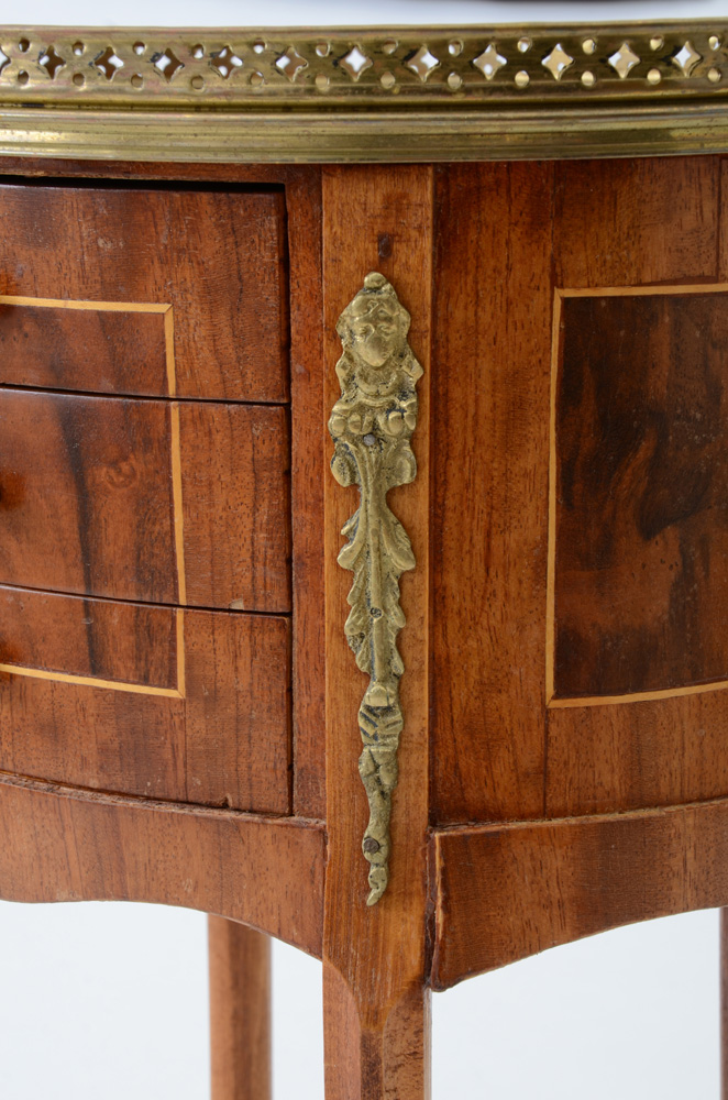 French Occasional Table with Brass Gallery