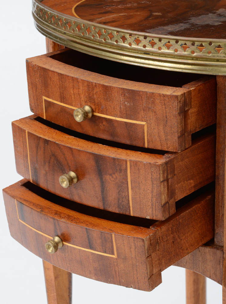 French Occasional Table with Brass Gallery