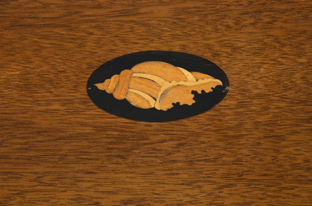 Mahogany Inlaid Wood Accent Table