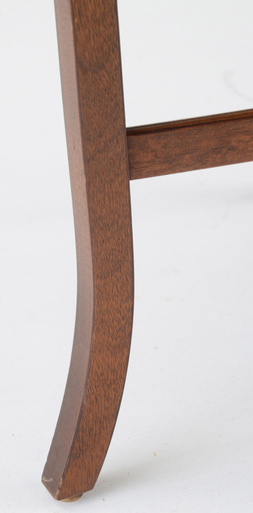 Mahogany Inlaid Wood Accent Table
