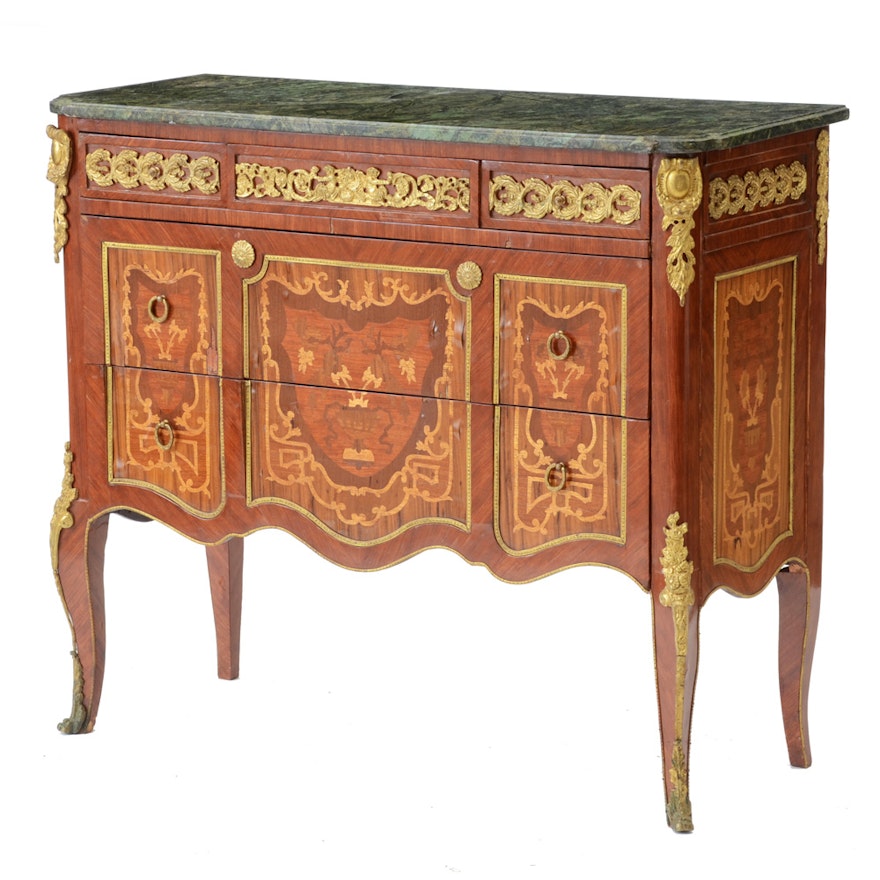 Vintage XV / XVI Style Marble Top Commode