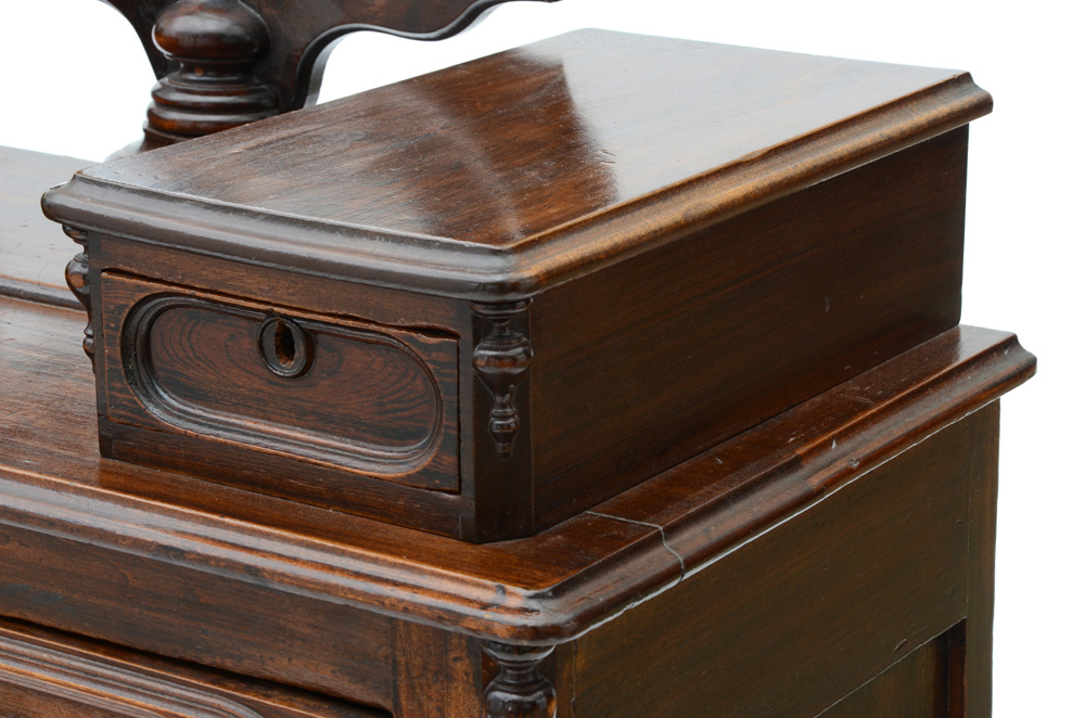 Victorian Eastlake Walnut Chest with Wishbone Mirror