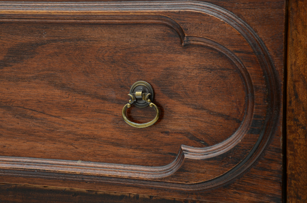 Victorian Eastlake Walnut Chest with Wishbone Mirror