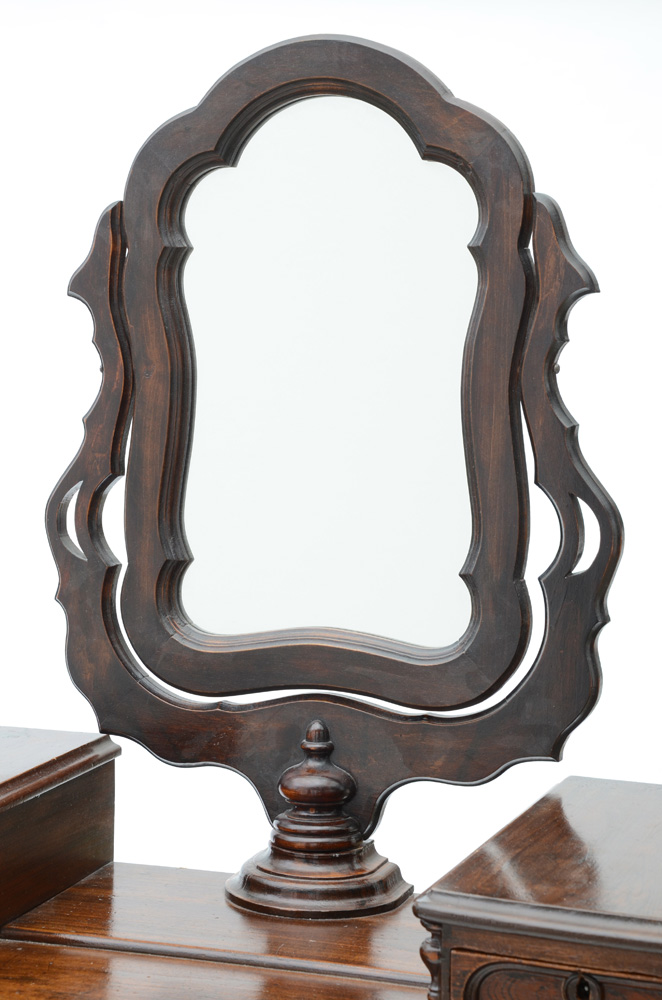 Victorian Eastlake Walnut Chest with Wishbone Mirror