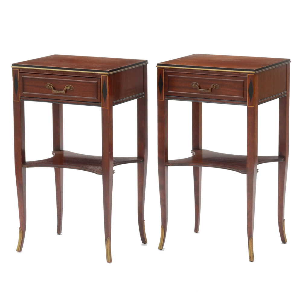 Northern Furniture Mahogany Veneer Side Tables