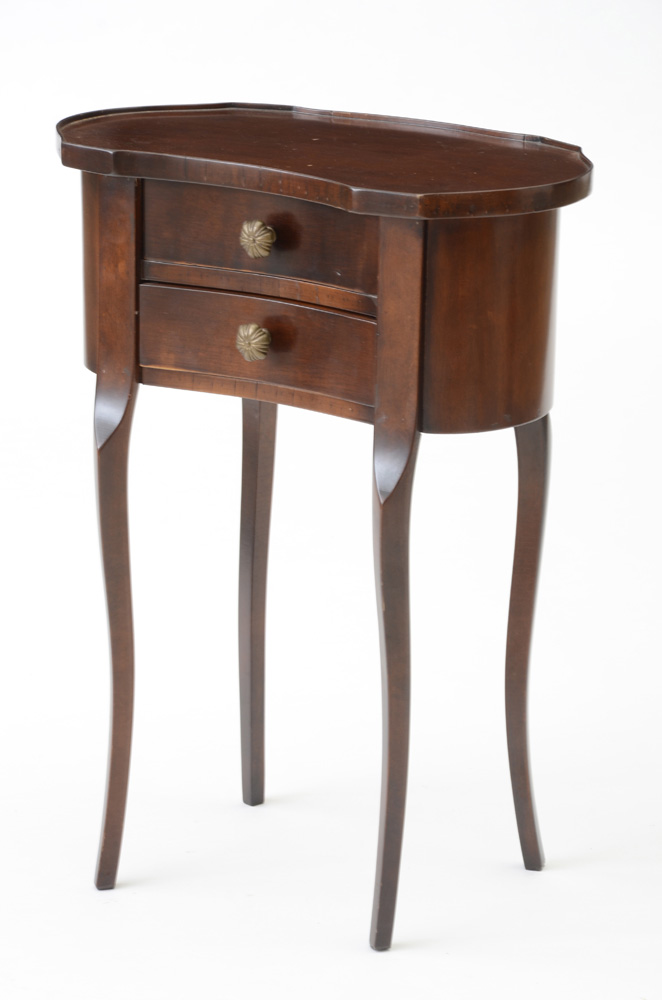 Italian Mahogany Two-Drawer Accent Table