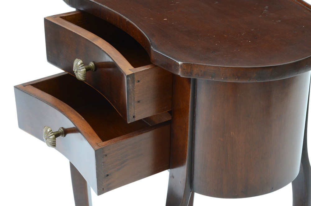 Italian Mahogany Two-Drawer Accent Table