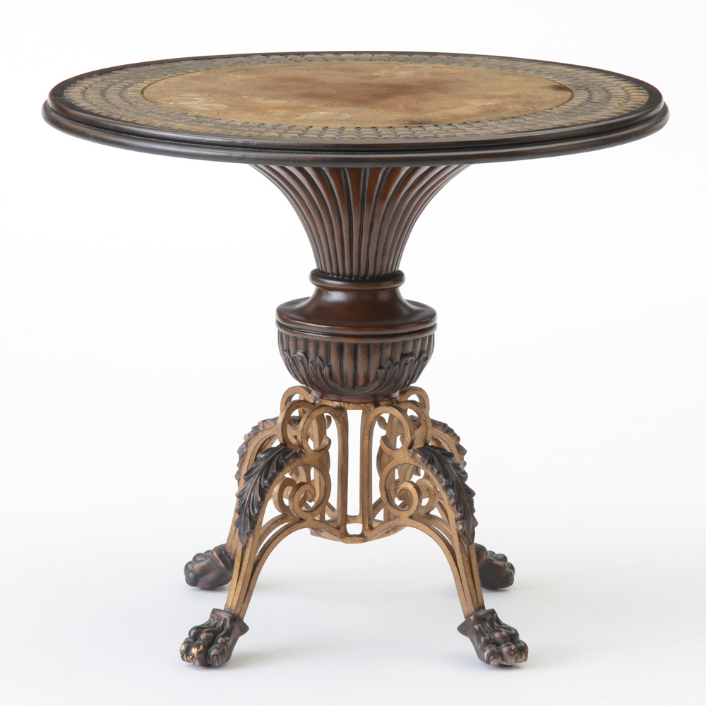 Decorative Round End Table on Paw Feet
