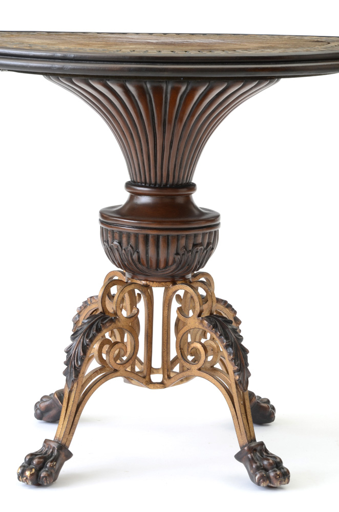 Decorative Round End Table on Paw Feet