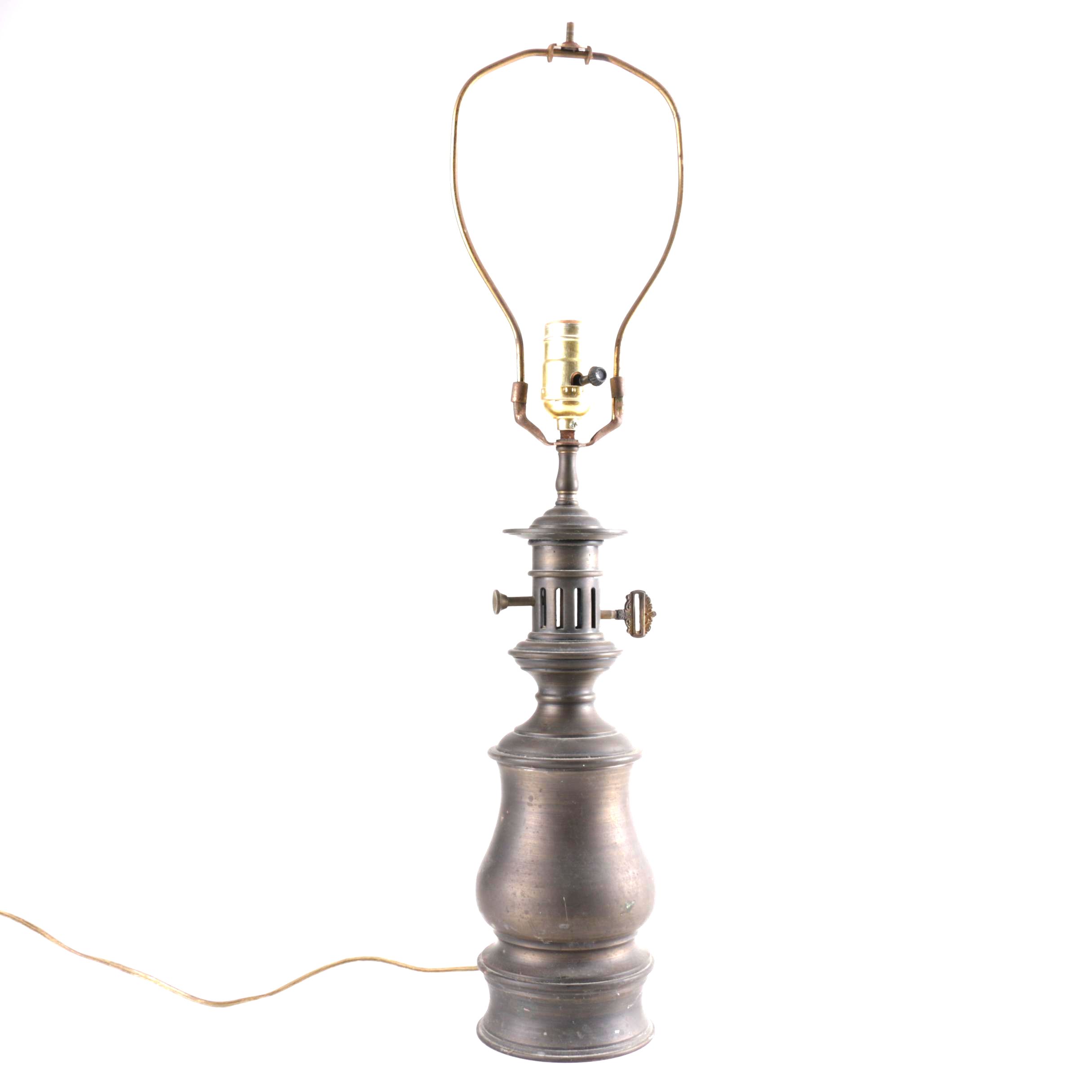 Turned Brass Table Lamp