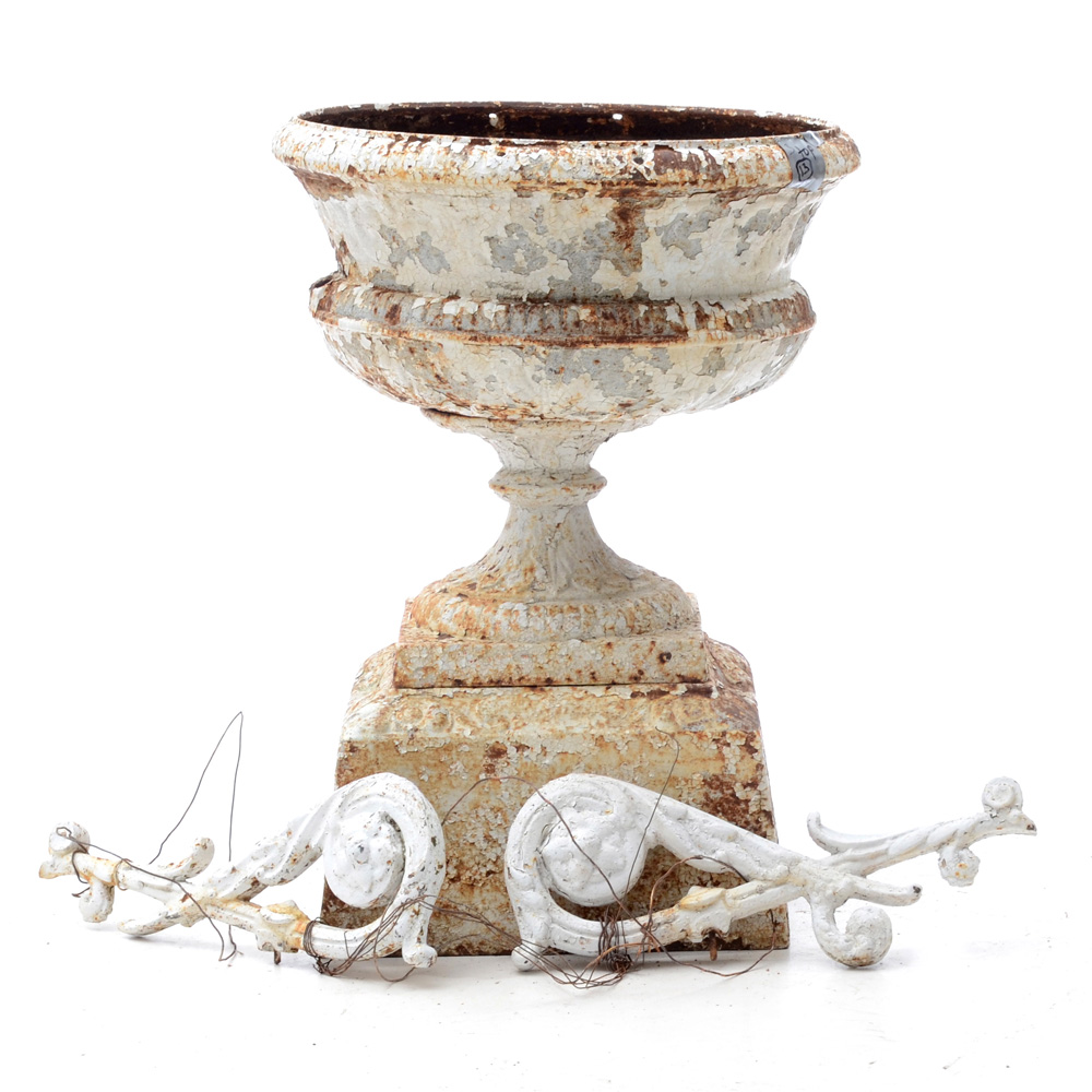 Victorian Cast Iron Planter and Parts