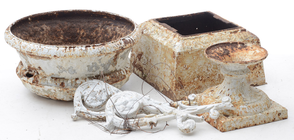 Victorian Cast Iron Planter and Parts