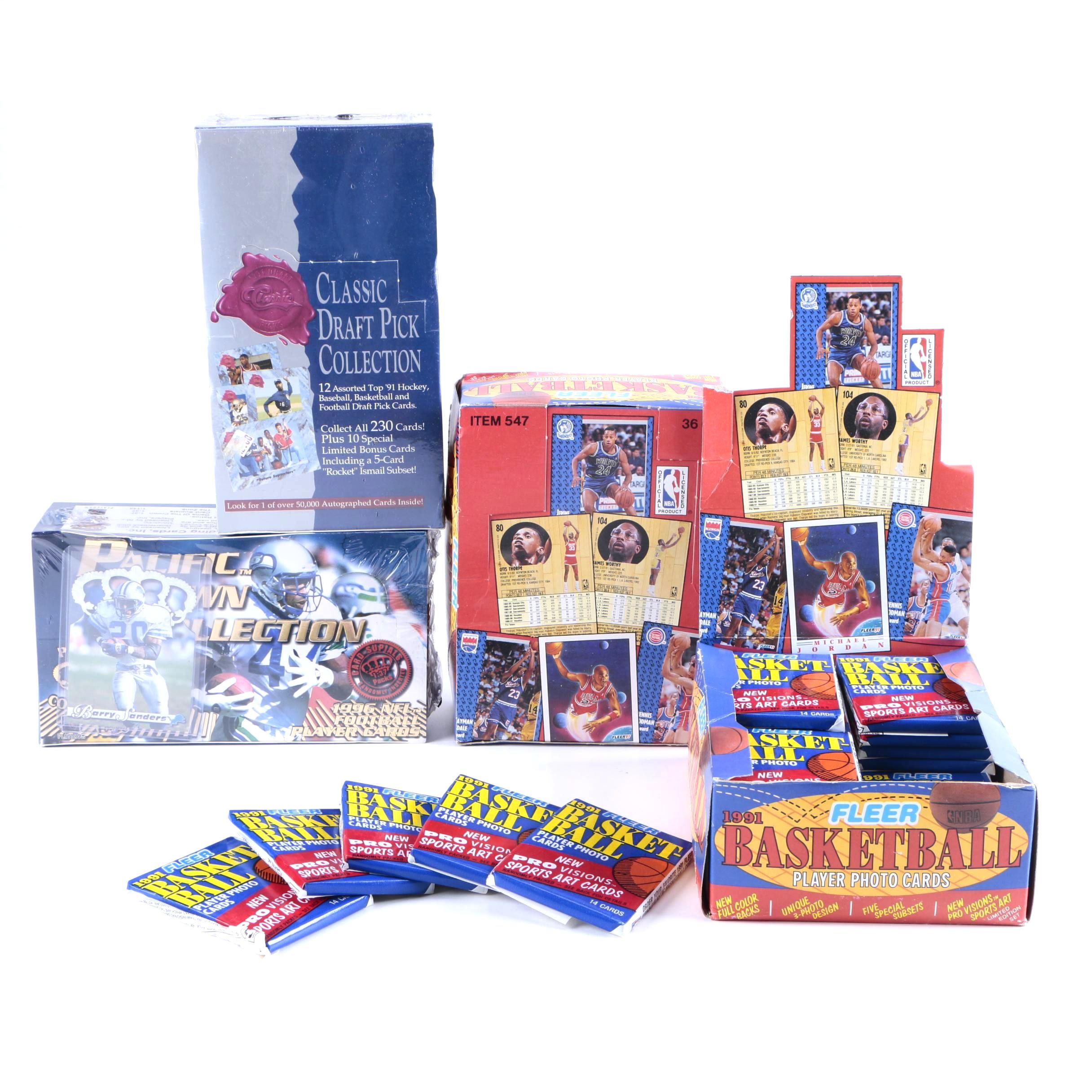 1990s Basketball, Baseball, Hockey, and Football Trading Cards