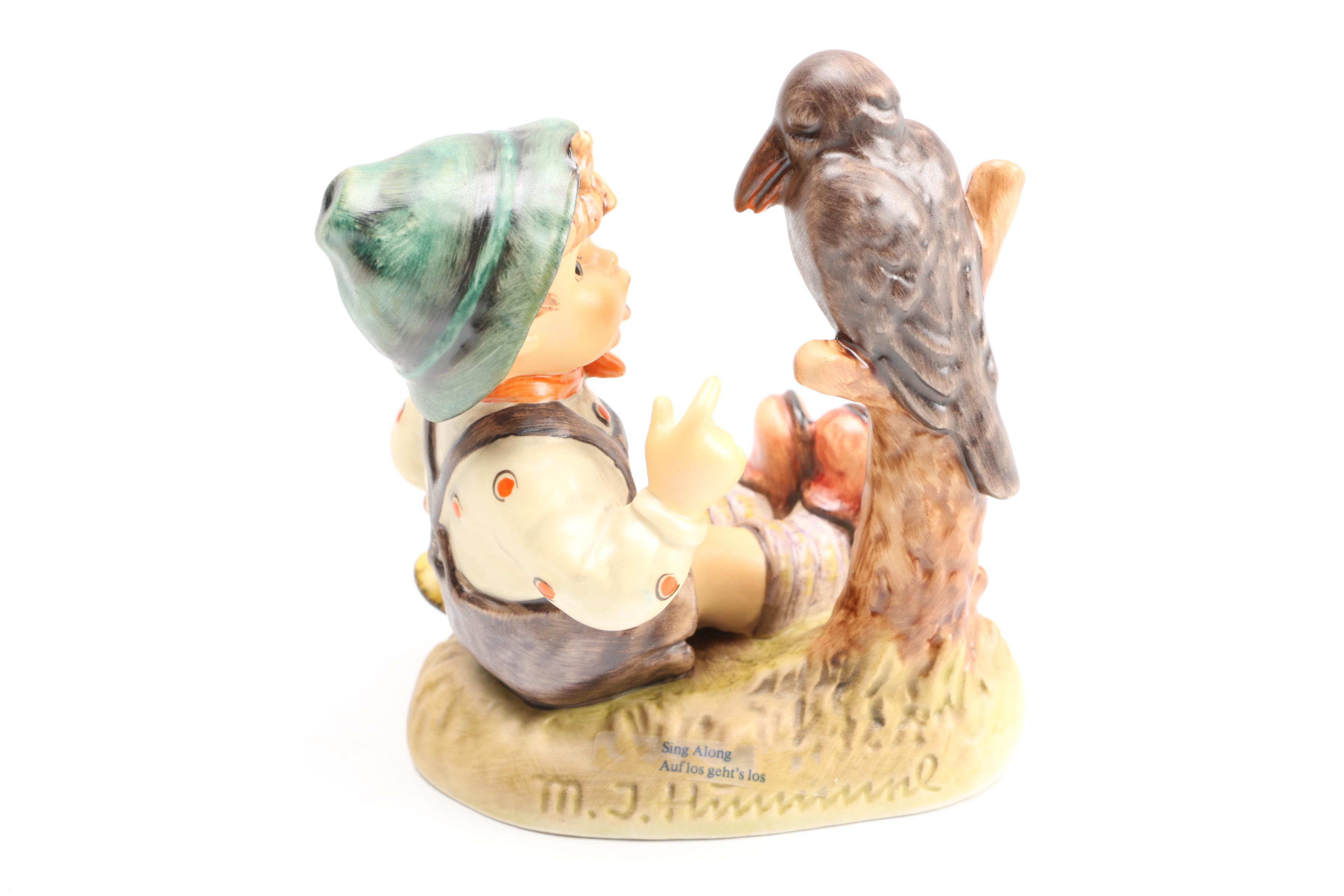 Hummel "Sing Along" Figurine and "Boy and Girl" Wall Vase